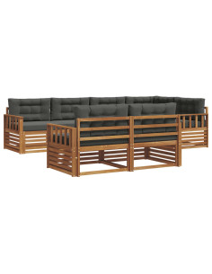 Set di divani da esterno con cuscino 7 pcs Naturale e Antracite 2