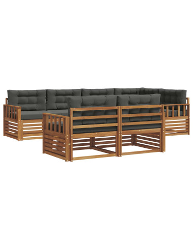 Set di divani da esterno con cuscino 7 pcs Naturale e Antracite
