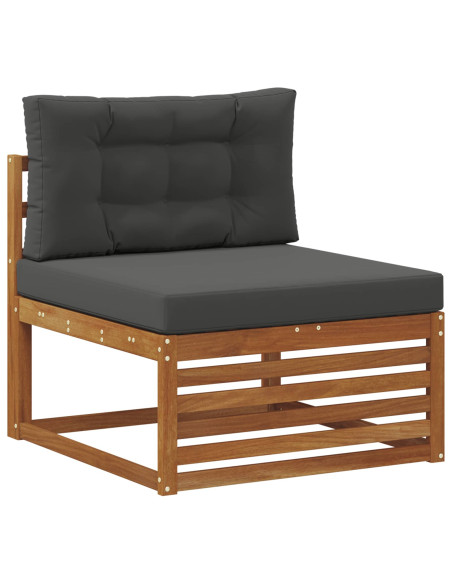 Set di divani da esterno con cuscino 9 pcs Naturale e Antracite