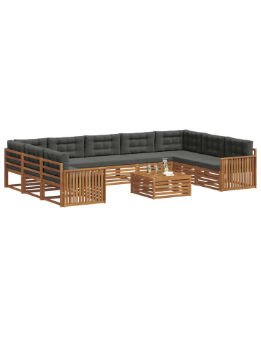 Set di divani da esterno 10 pcs Naturale e Antracite