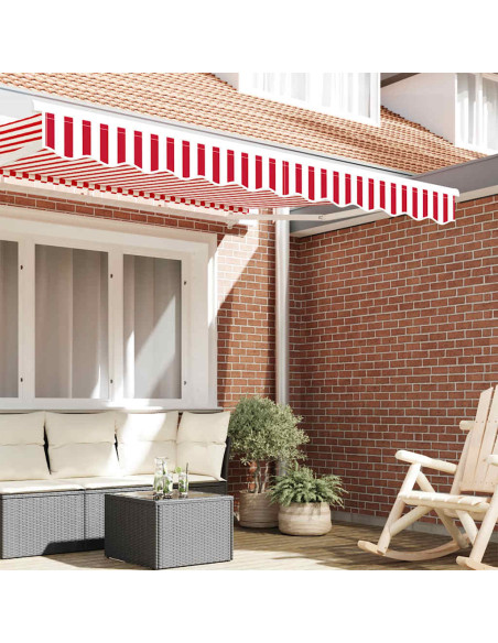 Tenda a Braccio Rosso e Bianco 230 x 20 cm Tela