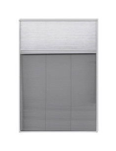 Finestra per Insetti Finestra Plisse 160 x 80 cm in Alluminio con Ombra 2