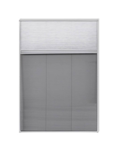 Finestra per Insetti Finestra Plisse 160 x 80 cm in Alluminio con Ombra