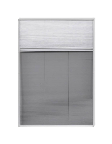 Finestra per Insetti Finestra Plisse 160 x 80 cm in Alluminio con Ombra