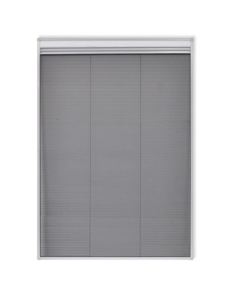 Finestra per Insetti Finestra Plisse 160 x 80 cm in Alluminio con Ombra