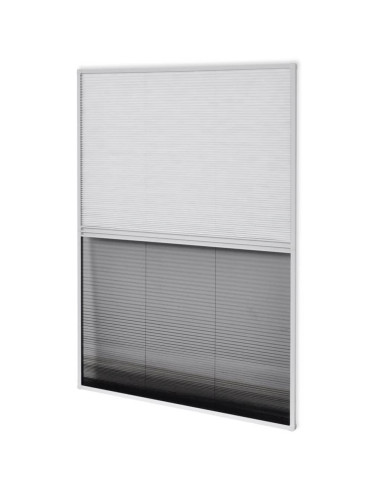 Finestra per Insetti Finestra Plisse 160 x 80 cm in Alluminio con Ombra