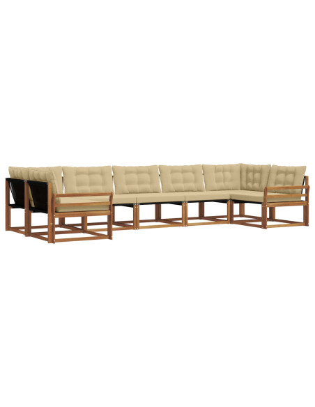 Set di divani con cuscino 7 pcs Naturale e Beige