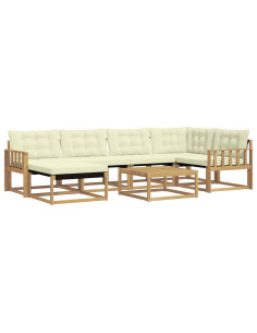 Set di divani da esterno 7 pcs Bianco e Crema 79 x 79 x 37 cm 2