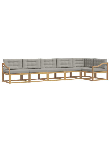 Set di divani da esterno 4 pcs Bianco e Grigio Chiaro
