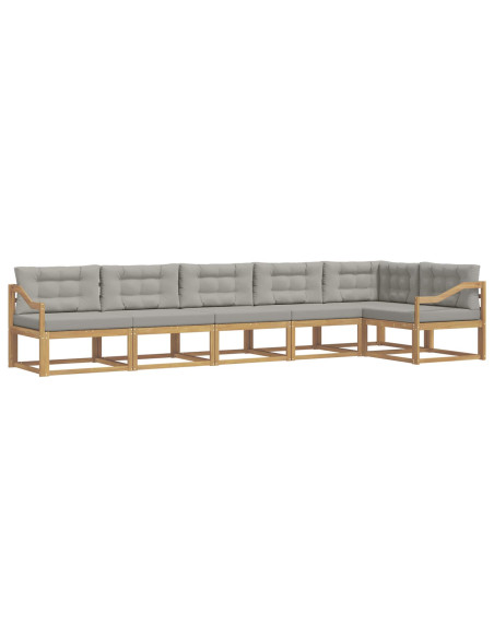 Set di divani da esterno 4 pcs Bianco e Grigio Chiaro
