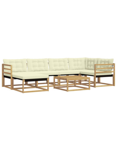 Set di divani da esterno 7 pcs Bianco e Crema 79 x 79 x 37 cm