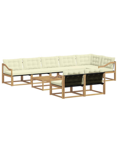 Set di divani da esterno 9 pcs Bianco e Crema 79 x 79 x 37 cm