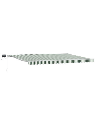 Tenda Retrattile Verde e Bianco 500 × 300 cm Tessuto e acciaio