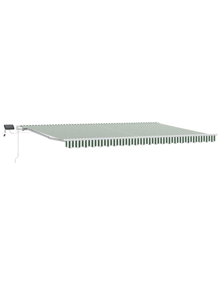 Tenda Retrattile Verde e Bianco 500 × 300 cm Tessuto e acciaio