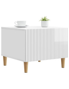 Tavolino da salotto con cassetto Bianco Lucido 49 x 50 x 40 cm 2