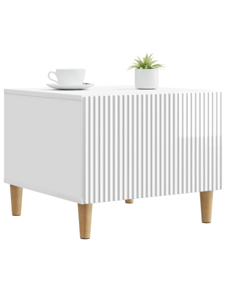 Tavolino da salotto con cassetto Bianco Lucido 49 x 50 x 40 cm