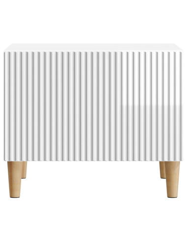 Tavolino da salotto con cassetto Bianco Lucido 49 x 50 x 40 cm