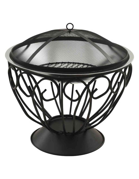 Braciere e Barbecue 2in1 e Attizzatoio 59x59x60 cm Acciaio Inox