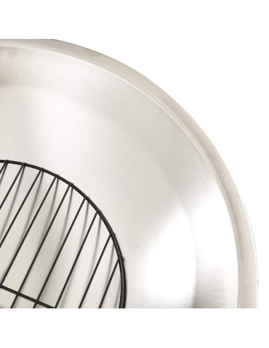 Braciere e Barbecue 2in1 e Attizzatoio 59x59x60 cm Acciaio Inox