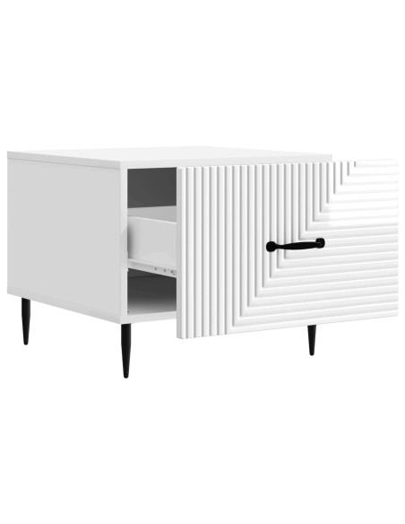 Tavolino da salotto con cassetto Bianco Lucido 49 x 50 x 40 cm