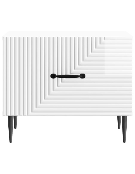 Tavolino da salotto con cassetto Bianco Lucido 49 x 50 x 40 cm