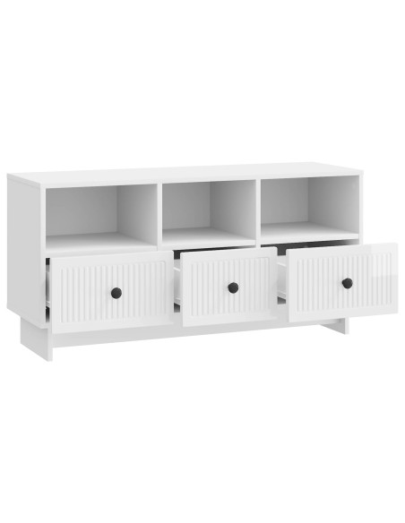 Mobile TV Bianco Lucido 102 x 34,5 x 50 cm Legno ingegnerizzato