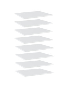Ripiani per Libreria 8pz Bianco Lucido 60x50x1,5cm Multistrato 2
