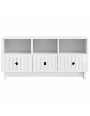 Mobile TV Bianco Lucido 102 x 34,5 x 50 cm Legno ingegnerizzato