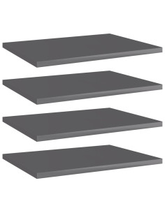 Ripiani per Libreria 4pz Grigio Lucido 40x30x1,5cm Multistrato 2