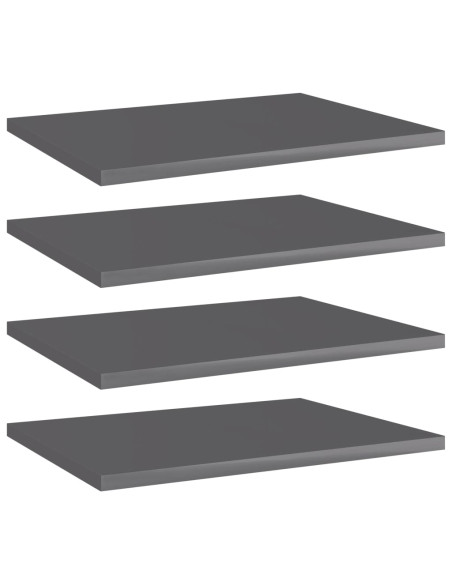 Ripiani per Libreria 4pz Grigio Lucido 40x30x1,5cm Multistrato