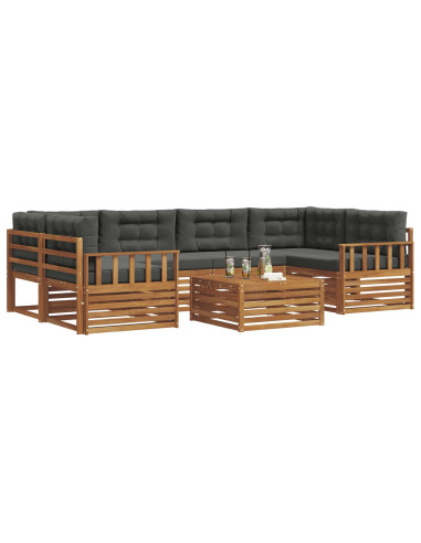 Set di divani da esterno con cuscino 7 pcs Naturale e Antracite