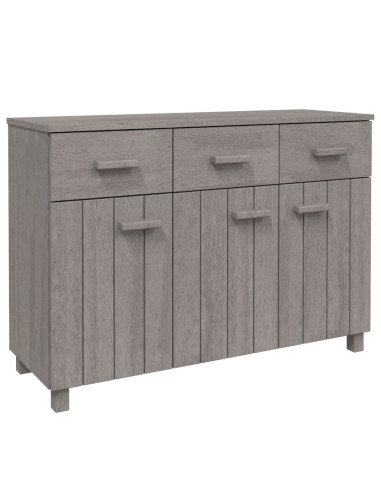 Credenza HAMAR Grigio Chiaro 113x40x80cm Legno Massello di Pino