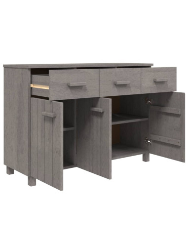 Credenza HAMAR Grigio Chiaro 113x40x80cm Legno Massello di Pino