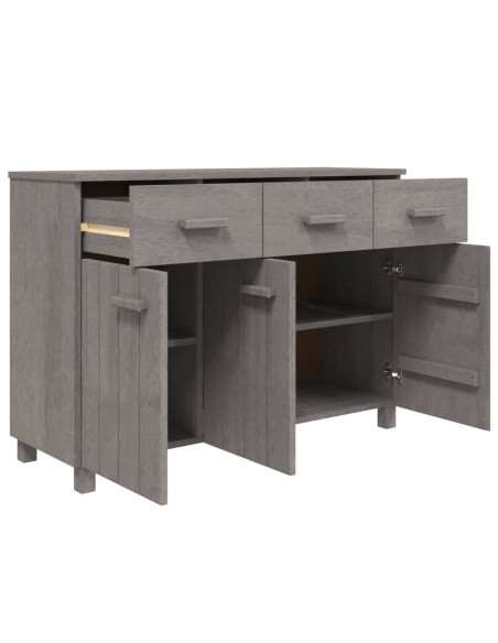 Credenza HAMAR Grigio Chiaro 113x40x80cm Legno Massello di Pino