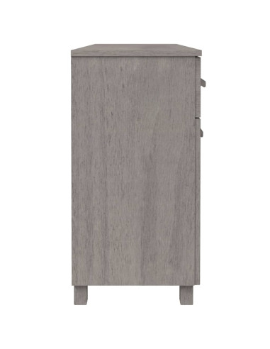 Credenza HAMAR Grigio Chiaro 113x40x80cm Legno Massello di Pino