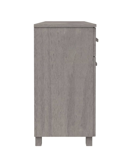 Credenza HAMAR Grigio Chiaro 113x40x80cm Legno Massello di Pino