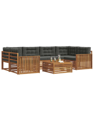 Set di divani da esterno con cuscino 7 pcs Naturale e Antracite