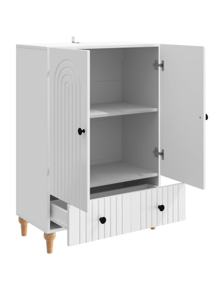 Credenza Bianco Lucido 66 x 34,5 x 95 cm Legno ingegnerizzato