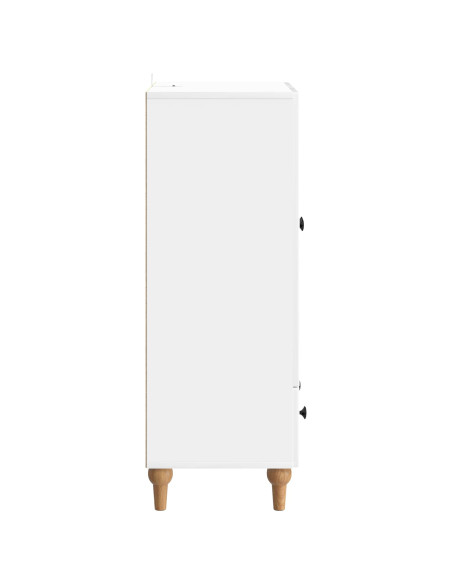 Credenza Bianco Lucido 66 x 34,5 x 95 cm Legno ingegnerizzato