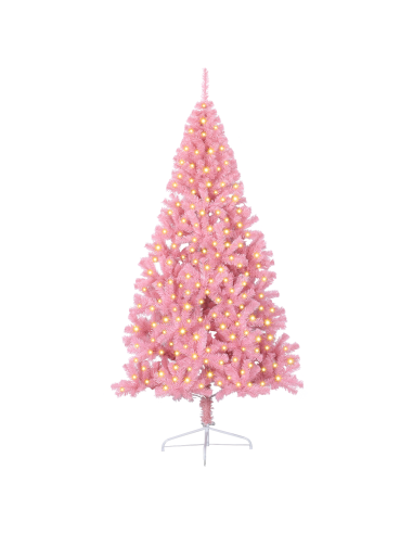 Albero di Natale artificiale con luci integrate Rosa 240 cm PVC
