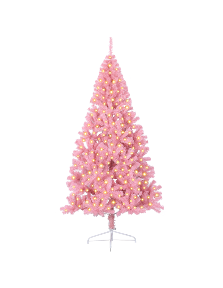 Albero di Natale artificiale con luci integrate Rosa 240 cm PVC