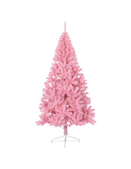 Albero di Natale artificiale con luci integrate Rosa 240 cm PVC