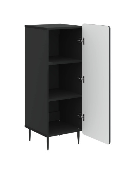 Credenza Nero 34,5 x 33 x 92 cm Legno ingegnerizzato