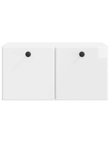 Mobile Porta TV da Muro Bianco Lucido 59,5 x 31 x 30 cm