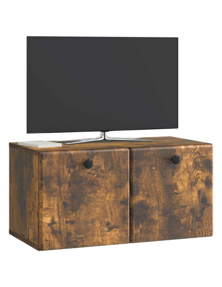 Mobile Porta TV da Muro Rovere Fumo 59,5 x 31 x 30 cm