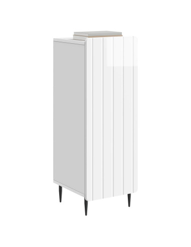 Credenza Bianco Lucido 34,5 x 33 x 92 cm Legno ingegnerizzato