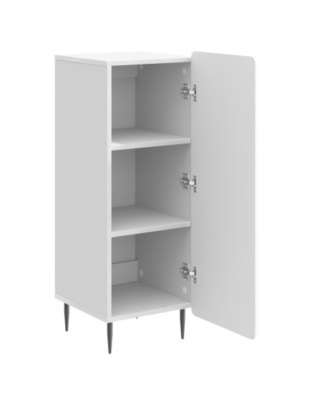 Credenza Bianco Lucido 34,5 x 33 x 92 cm Legno ingegnerizzato