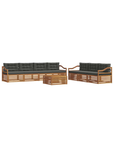 Set di divani da esterno con cuscino 8 pcs Naturale e Antracite