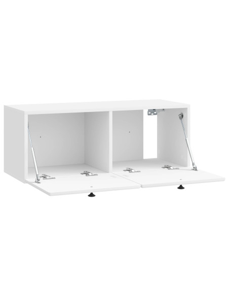 Mobile Porta TV da Muro Bianco Lucido 78,5 x 31 x 30 cm