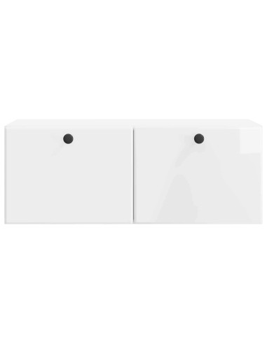 Mobile Porta TV da Muro Bianco Lucido 78,5 x 31 x 30 cm